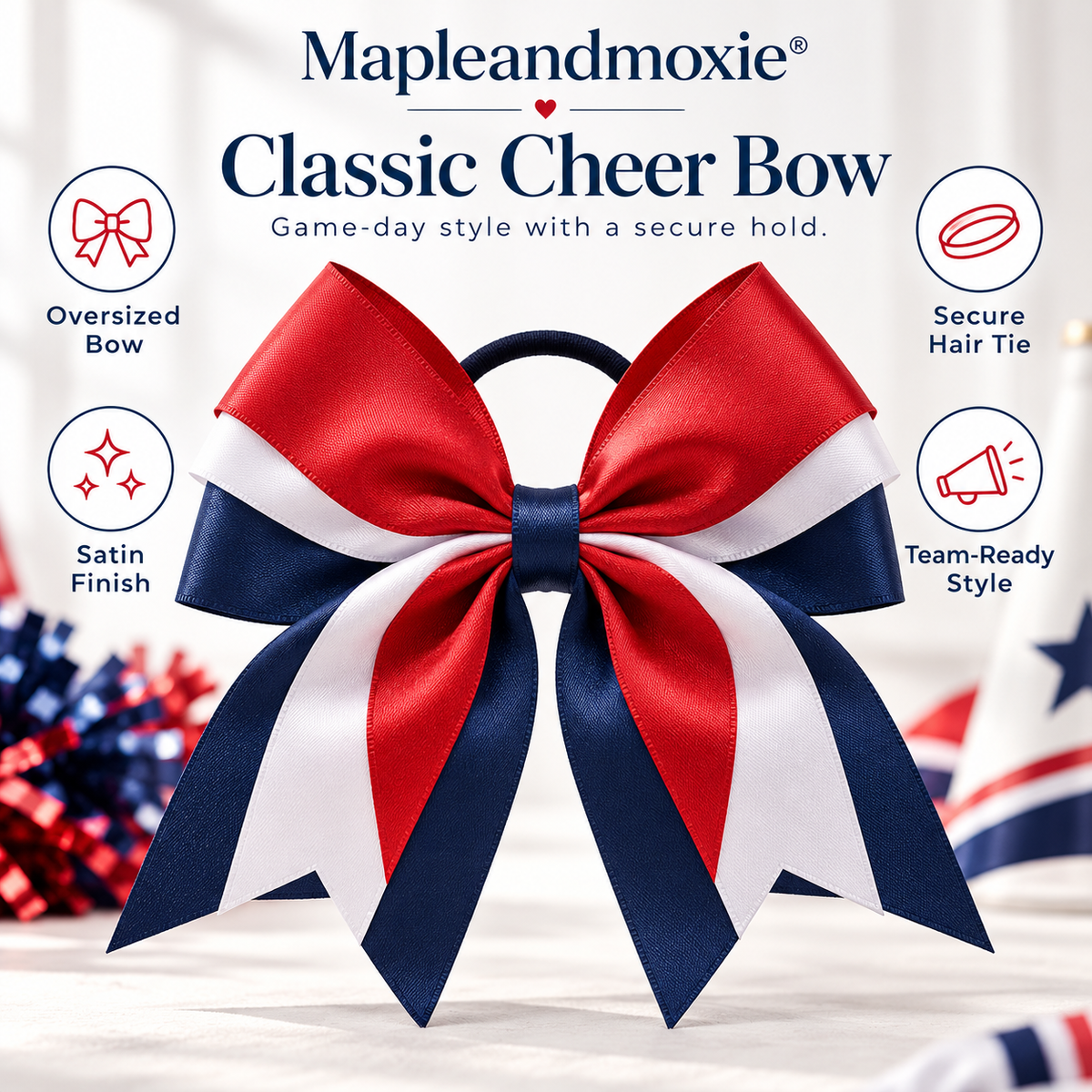 Mapleandmoxie® Classic Cheer Bow