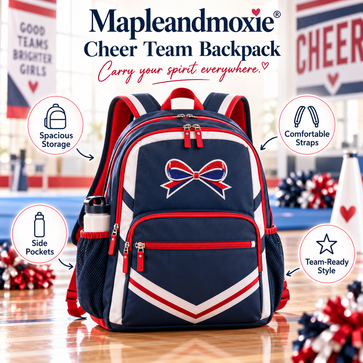 Mapleandmoxie® Cheer Team Backpack