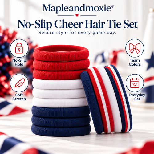 Mapleandmoxie® No-Slip Cheer Hair Tie Set