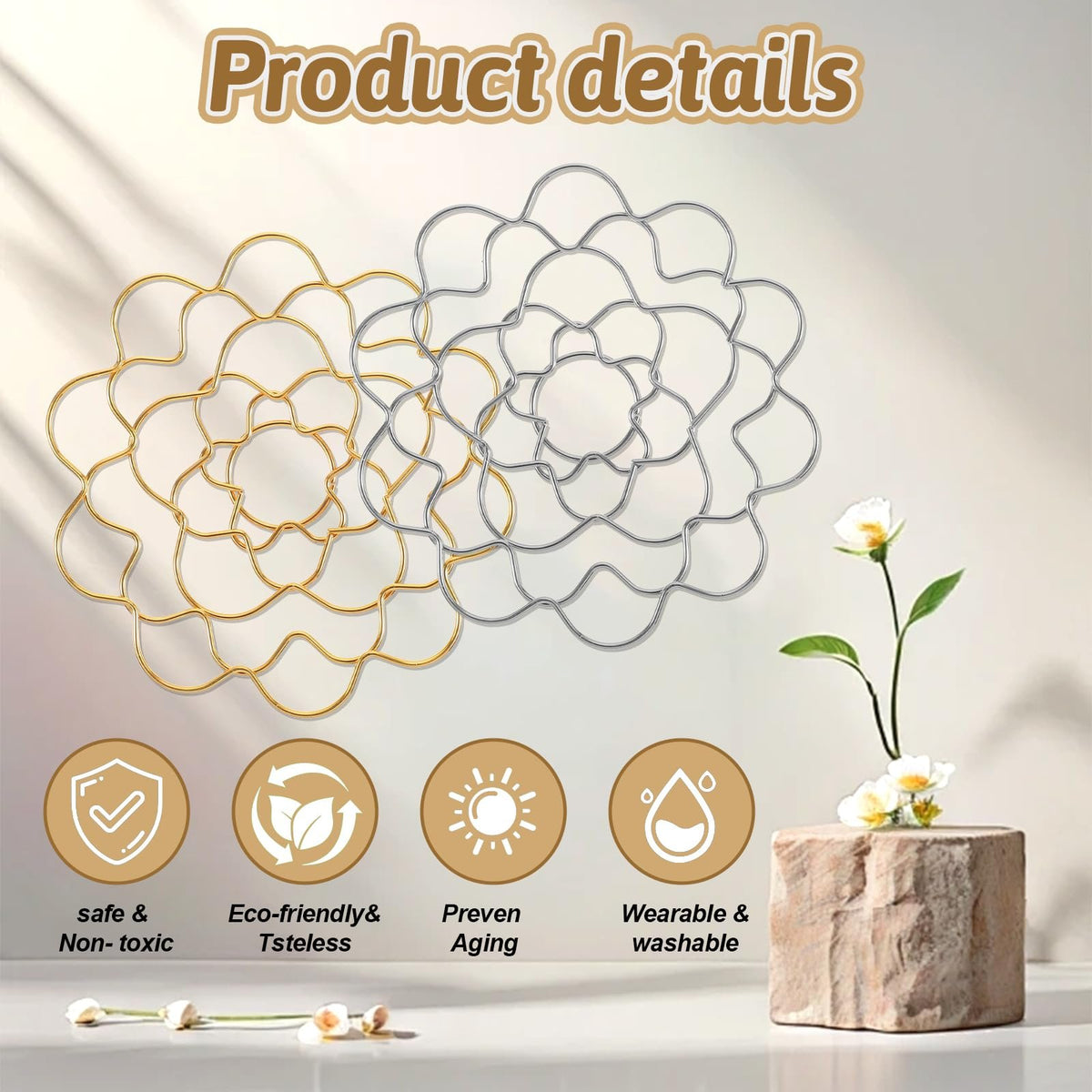 🏆Flash Sale⚡ 50K+ SOLD! Almost Gone-💥🌸Stainless Steel Floral Grid Organizer♻️