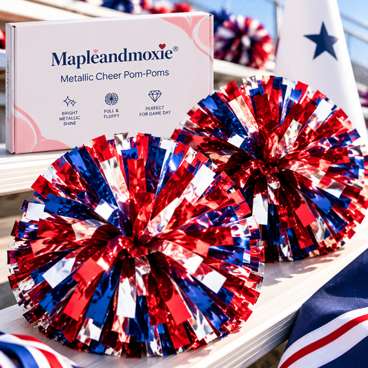 Mapleandmoxie® Metallic Cheer Pom-Poms