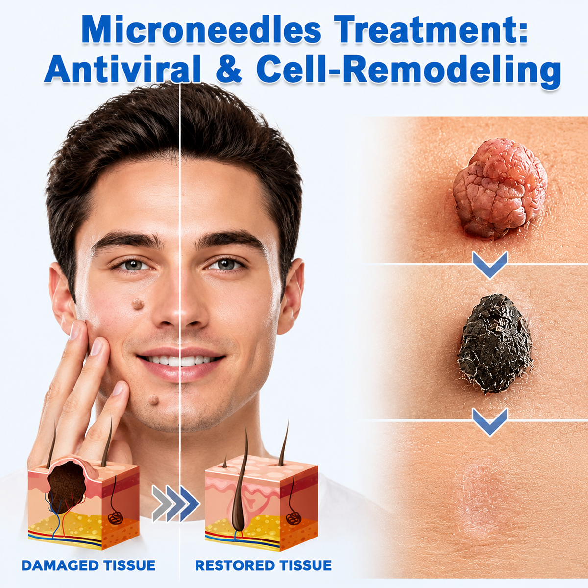 🔥 Curalona®2-in-1 Microneedle & Hydrocolloid Patch🔥| Removes Raised Moles, Acne, Flat Warts & Skin Tags | Helps Improve Wrinkles, Scars & Blemishes | Invisible Patches for Face & Body.