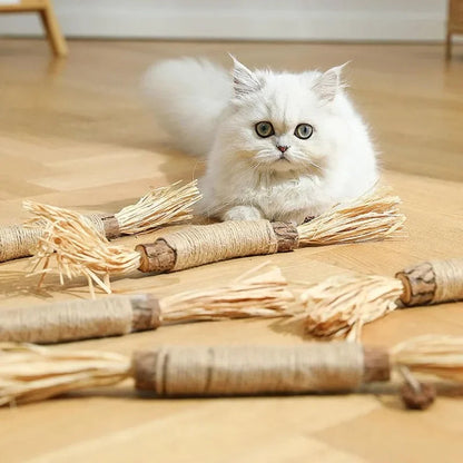 🔥😻Natural Silvervine Chew Sticks – Organic Dental Treats for Cats