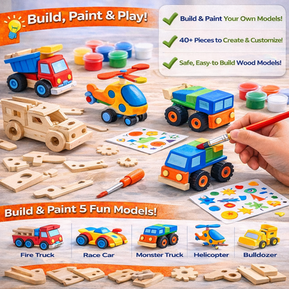 Playszio CREATIVE Build & Paint Set