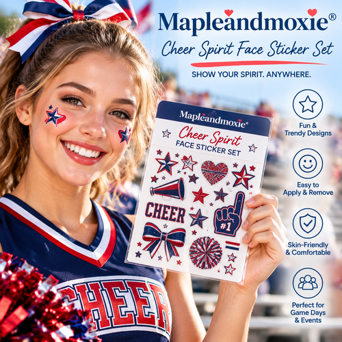 Mapleandmoxie® Cheer Spirit Face Sticker Set