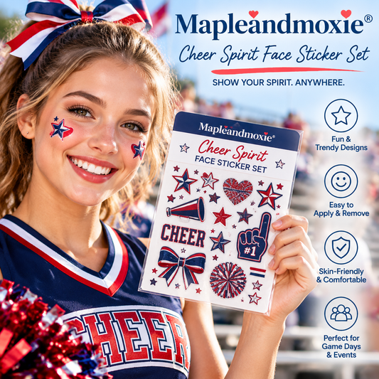 Mapleandmoxie® Cheer Spirit Face Sticker Set