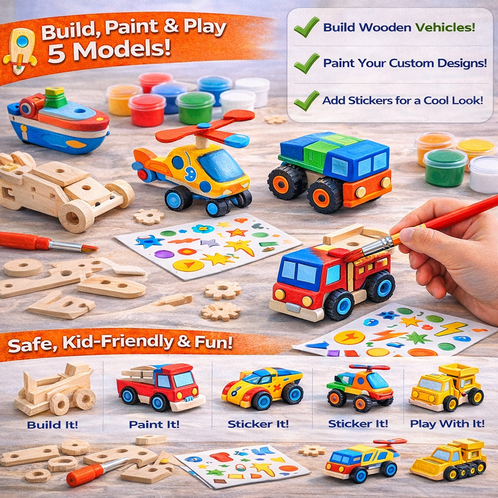 Playszio CREATIVE Build & Paint Set