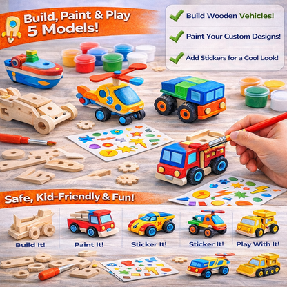 Playszio CREATIVE Build & Paint Set