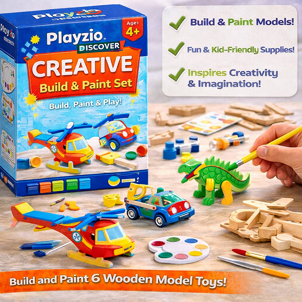 Playszio CREATIVE Build & Paint Set