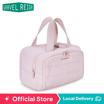 Gravelreign Crush 4-in-1 Puffy Multi-Functional Toiletry Bag for Women – Large Capacity Travel Organizer with 4 Compartments Outdoorfun Makeup Pouch SpringStatements