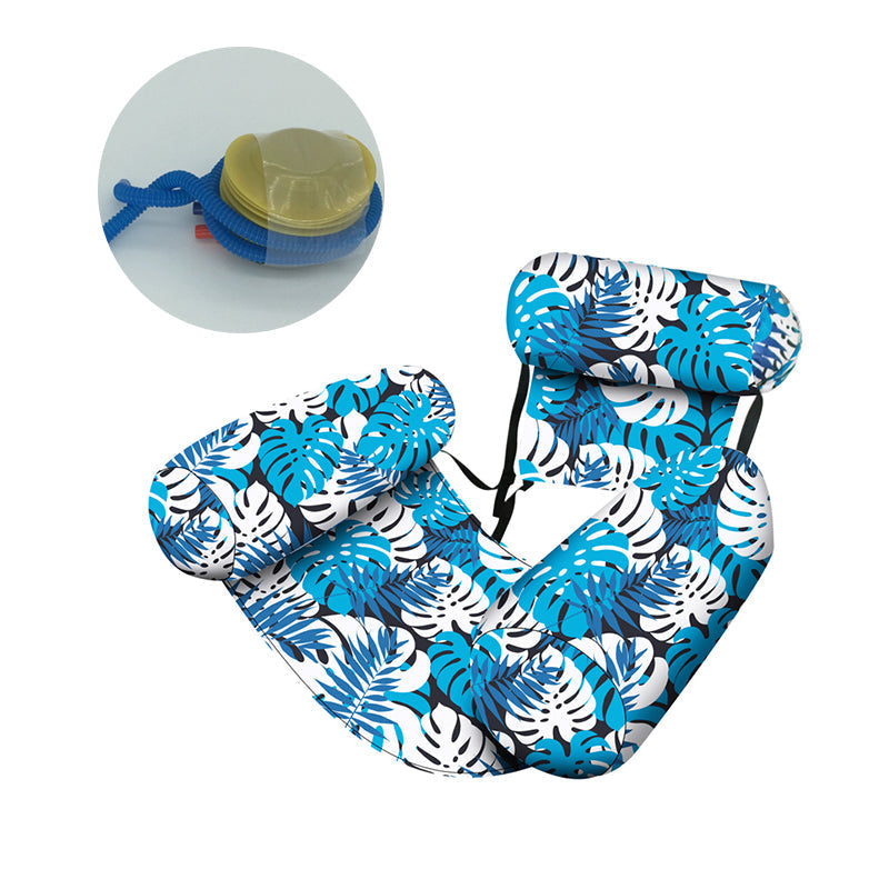 Blaues Blattmuster + Fußpumpe